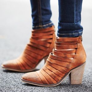 NWOT Free People 'Hybrid' Strappy Leather Bootie